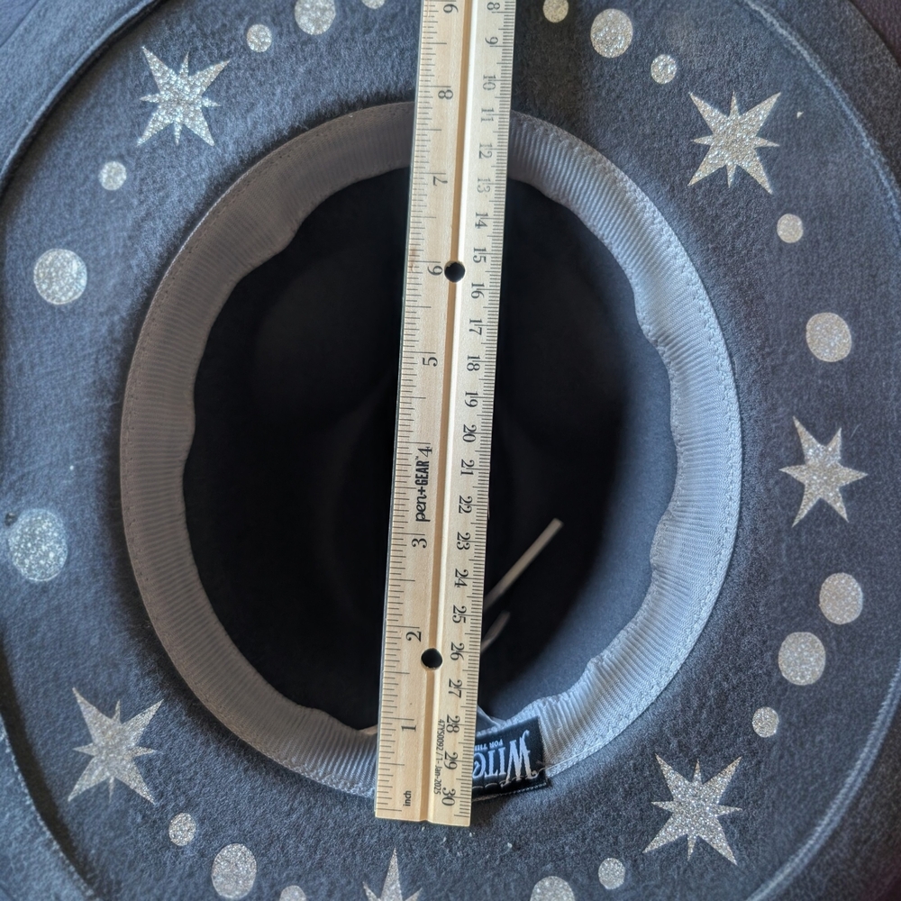 Witchwood Grey With Silver Starburst Vegan Felt Hat - Picture 7 of 8